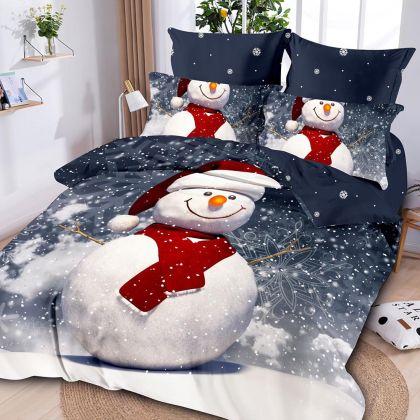 Lenjerie de pat single Snowman - finet, 4 piese LF7XMAS-10009