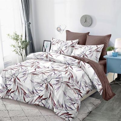 Lenjerie de pat  pentru pat dublu  , cearceaf cu elastic- finet , 6 piese LFE-48