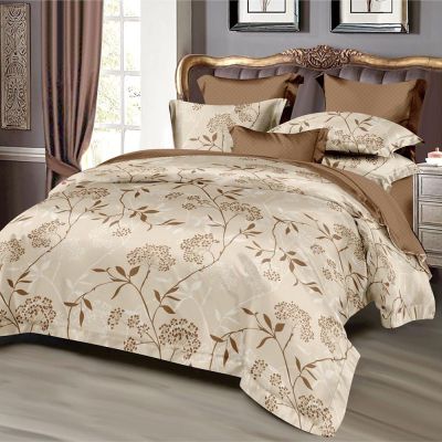 Lenjerie de pat  pentru pat dublu  - material textil tip finet , 6 piese LF7-20193
