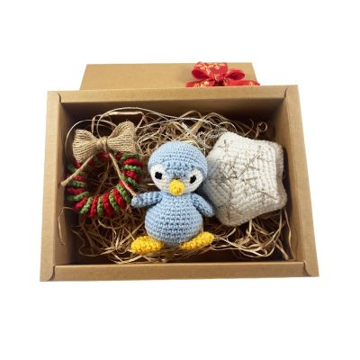 Decorațiuni Brad Crăciun Blue Penguin - Croșetate, Handmade, Set 1 