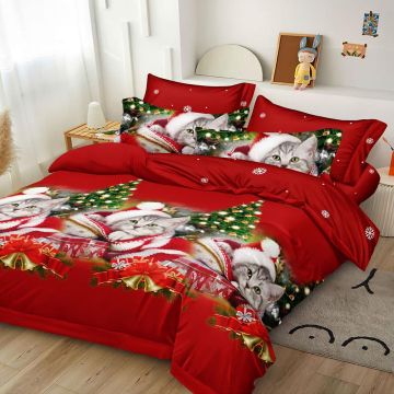 Двойно спално бельо Christmas Morning - фин чаршаф от 6 части без ластик LF7XMAS-20030