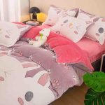 Set lenjerie cocolino pufoasa, cu elastic, pat 2 persoane, 4 piese - imagine 2