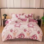 Set lenjerie cocolino pufoasa, cu elastic, pat 2 persoane, 4 piese