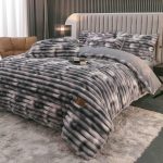 Set lenjerie cocolino pufoasa, model dungi groase, cu elastic, pat 2 persoane, 4 piese - imagine 3