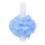 Lumanare botez cu tulle bleu si funda - Cu mult drag de la Nasi - 30x5 cm - imagine 3