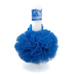 Lumanare botez cu tulle si panglica albastru electric- Ingeras- 35x5 cm - imagine 2
