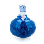 Lumanare botez cu tulle si panglica albastru electric- Ingeras- 35x5 cm