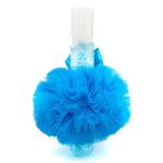 Lumanare botez cu tulle si funda albastru marin- Radacini si aripi - 35x5 cm - imagine 2