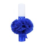 Lumanare botez cu tulle albastru electric si funda cu buline - Mickey Mouse - 40x7 cm - imagine 3