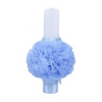 Lumanare botez cu tulle bleu si funda cu buline - Mickey Mouse - 40x7 cm - imagine 3