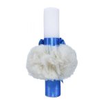 Lumanare botez cu tulle crem si funda bleu - Minion - 40x7 cm - imagine 3