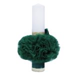 Lumanare botez cu tulle si funda verde - Bebe Print - 35x7 cm - imagine 3