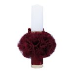 Lumanare botez cu tulle si funda visinii- Bebe Print - 35x7 cm - imagine 3