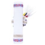 Lumanare traditionala botez cu spice de grau colorate si panglica stil traditional - 40x7 cm - imagine 2