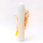 Lumanare botez cu flori uscate si spice de grau - Azi m-am crestinat, Crem, 35x6 cm - imagine 3