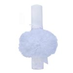 Lumanare botez cu tulle alb, funda si broderie - Cu drag de la Nasi - 40x7 cm - imagine 2