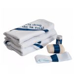 Trusou Botez 6 piese cu text imprimat Mickey Mouse ALB - BLEUMARIN - imagine 2