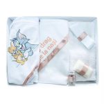 Trusou Botez, 6 Piese cu Text Imprimat Cu drag de la nasi, Bej, Tom si Jerry