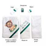 Trusou Botez 6 Piese cu Text Imprimat, Verde, Leu - imagine 2