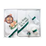 Trusou Botez 6 Piese cu Text Imprimat, Verde, Leu
