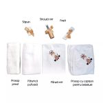 Trusou Botez 7 Piese Personalizat cu Broderie, Alb-Maro, Girafa - imagine 2