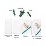Trusou Botez 7 Piese Personalizat cu Broderie, Verde, Ursuletul Print - imagine 2