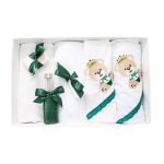 Trusou Botez 7 Piese Personalizat cu Broderie, Verde, Ursuletul Print