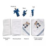 Trusou Botez 7 Piese Personalizat cu Broderie, Bleumarin, Ursuleti - imagine 2