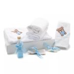 Trusou Botez 7 Piese, Bleu, Ursulet Brodat - imagine 2