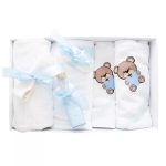 Trusou Botez 7 Piese, Bleu, Ursulet Brodat