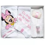 Trusou 6 piese cu Text Imprimat, Minnie Mouse Alb-Roz