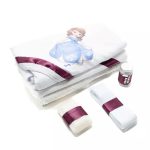 Trusou 6 piese cu Text Imprimat, Printesa Sofia Alb Bordo - imagine 2