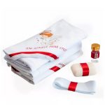 Trusou Botez 6 piese ,cu Text Imprimat, Ingeras, ROSU - imagine 2