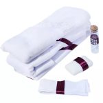 Trusou Botez 6 piese cu Text Brodat, Ingeras, Alb Brodo - imagine 2