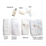 Trusou Botez 7 Piese cu Text Imprimat, Alb-Crem, Lebada - imagine 2
