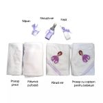Trusou Botez 7 Piese Personalizat cu Broderie, Alb-Mov, Sofia - imagine 2