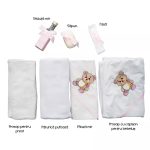 Trusou Botez 7 Piese Personalizat cu Broderie, Roz, Ursuleti - imagine 2