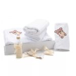 Trusou Botez 7 Piese, Crem, Ursulet Brodat - imagine 2