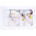 Trusou Botez cu 7 piese - Daisy Duck brodata - ALB - ROZ DESCHIS