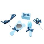 Tavita mot cu 6 piese bleu si fundite turcoaz cu buline- Mickey Mouse 35x20 cm TMB11 - imagine 2