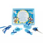 Tavita mot cu 6 piese cu fundite bleu cu buline - Mickey si Prietenii - Albastru 35x20 cm TMB12