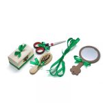 Tavita mot cu 6 piese verzi cu fundite verzi cu buline - Mickey Explorator 35x20 cm TMB29 - imagine 2