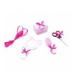 Tavita turta cu 6 piese roz cu fundite ciclam cu buline - Minnie cu Baloane - Roz - 35x20 cm TTF12 - imagine 2