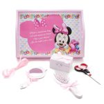 Tavita turta cu 6 piese si fundite cu buline, Roz- Minnie Mouse 35x20 cm  TTF22