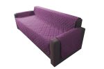 Husa matlasata cu doua fete Alcam pentru canapea 3 locuri Purple/ Vanila - imagine 6