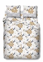 Lenjerie de pat dubla King Size, Maira, TC200, 4 piese, 200x220 cm, bumbac satinat, multicolor - imagine 2