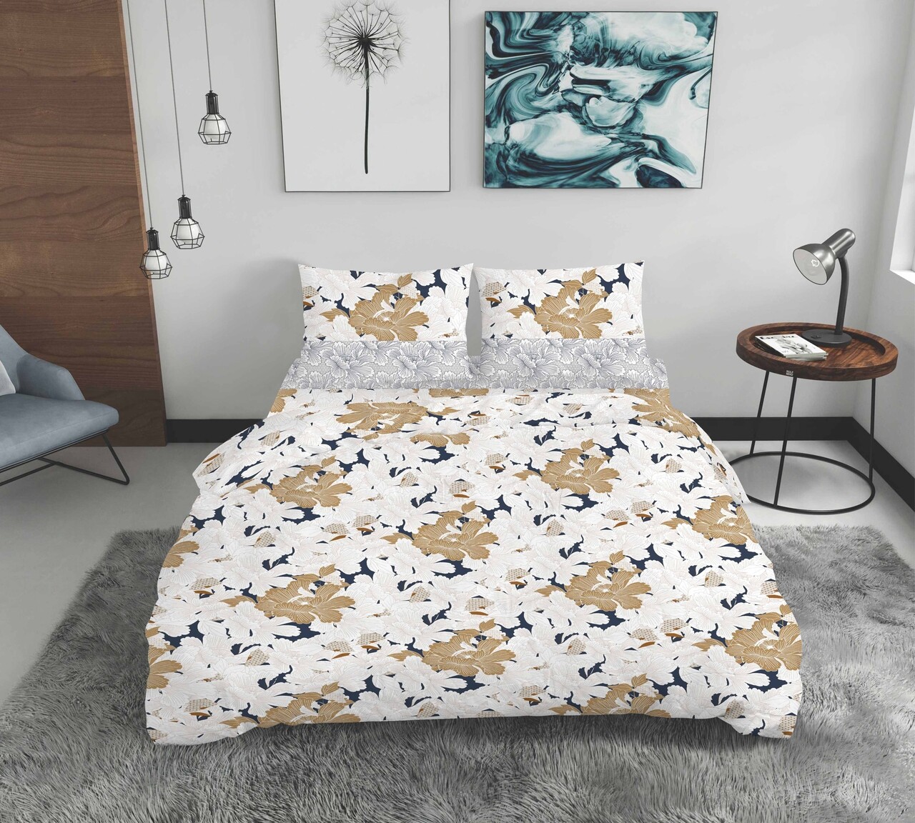 l-lenjerie-de-pat-dubla-king-size-maira-bedora-4-piese-240x240-cm-100-bumbac-multicolor Lenjerie de pat dubla King Size, Maira, TC200, 4 piese, 200x220 cm, bumbac satinat, multicolor - imagine 1
