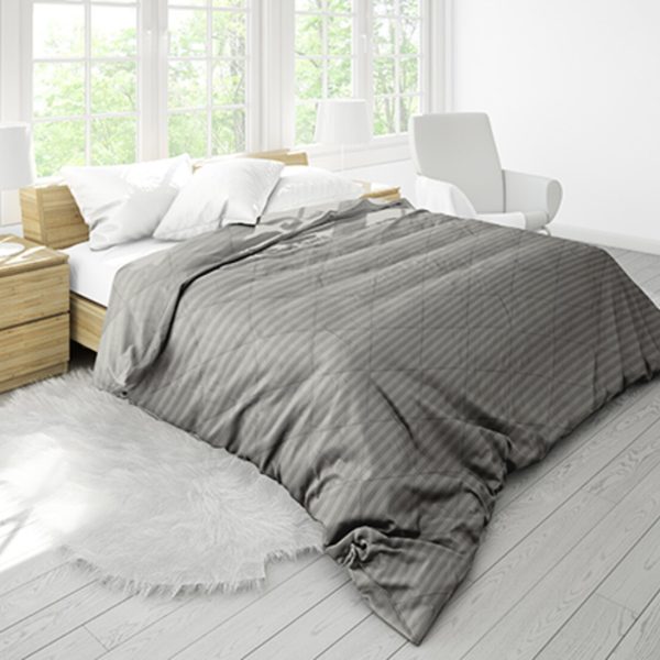 Pilota Alcam Damasc Grey 200x220 cm, umplutura cu bambus, 300 g/mp