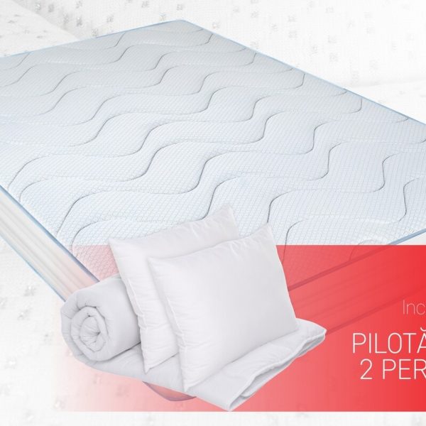 Saltea Argentum Therapy PLUS 180x200 cm, H 23 cm, 14+6 Memory Arctic Gel, Husa cu ioni de argint, 7 zone de confort, Super Ortopedica, Anatomica