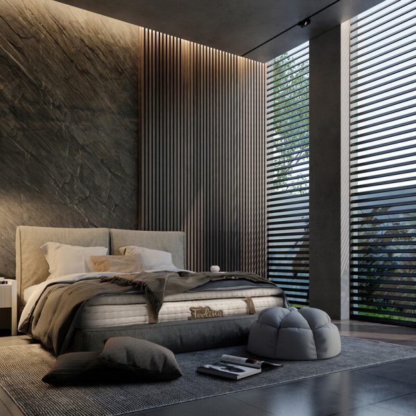 Saltea Feeling Luxury Brown 200x200 cm, H 30 cm, Multipocket, Latex